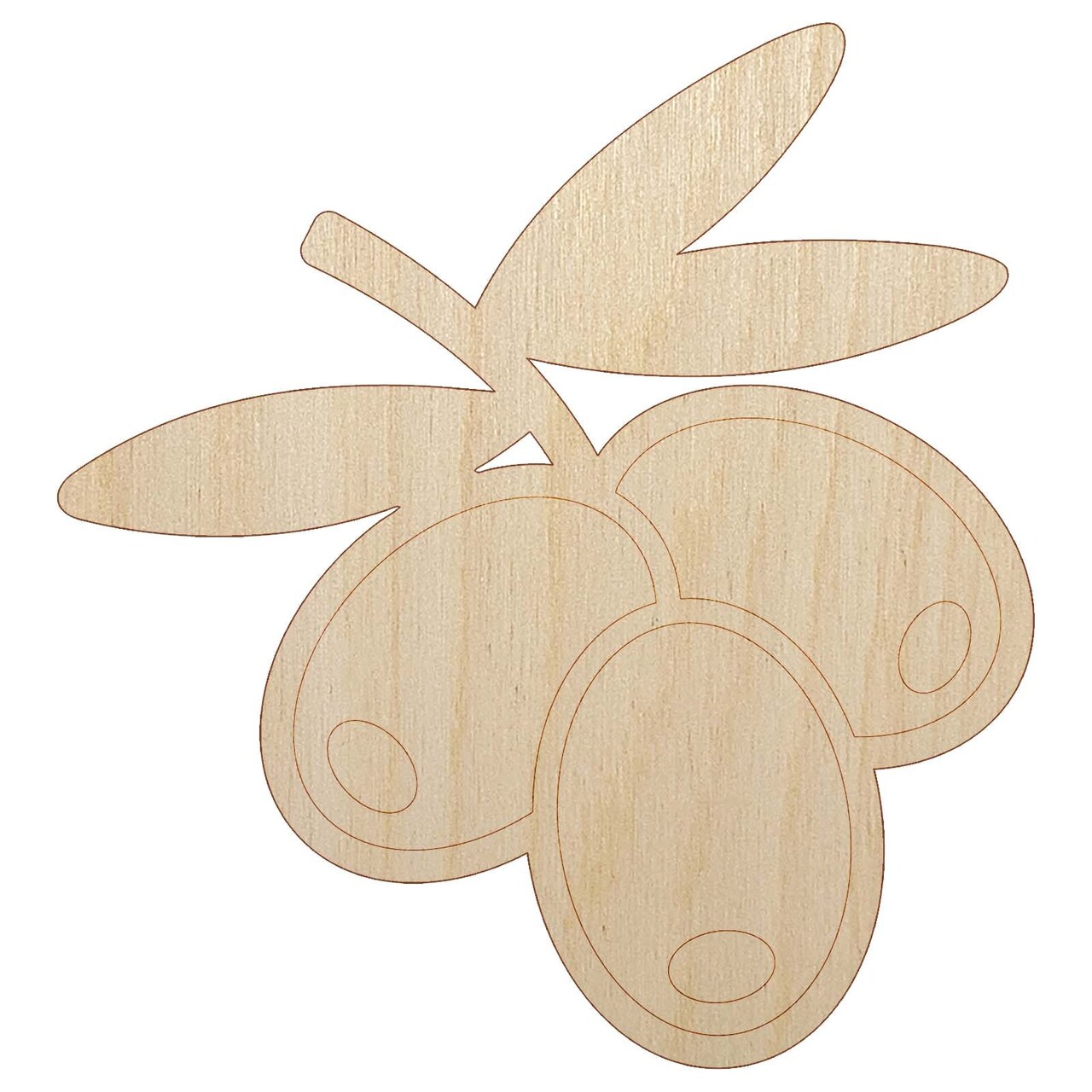 Bunch of Olives Unfinished Wood Shape Piece Cutout for DIY Craft Projects